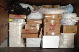 istiflenmiş nakliye kamyonu