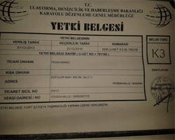 k3 yetki belgemiz